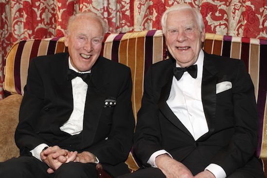 Newry man Jack O'Hare, left, the only person to be past President of both the NI Grain Trade Association and the Irish Grain and Feed Association with Bill Hodges, past Permanant Secretary, DARD at the NIGTA Dinner in Holywood. Photograph: Columba O'Hare