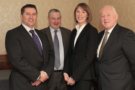 The new Northern Ireland Grain Trade Association President Claudine Heron pictured with Declan Billington, Immediate Past President; Stephen Burrell, Honorary Treasurer and David Malseed, Honorary Secretary.